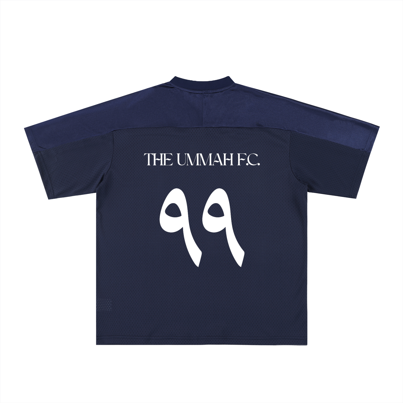 The Ummah F.C. Oversized Mesh V-Neck Soccer Jersey (Navy Blue)