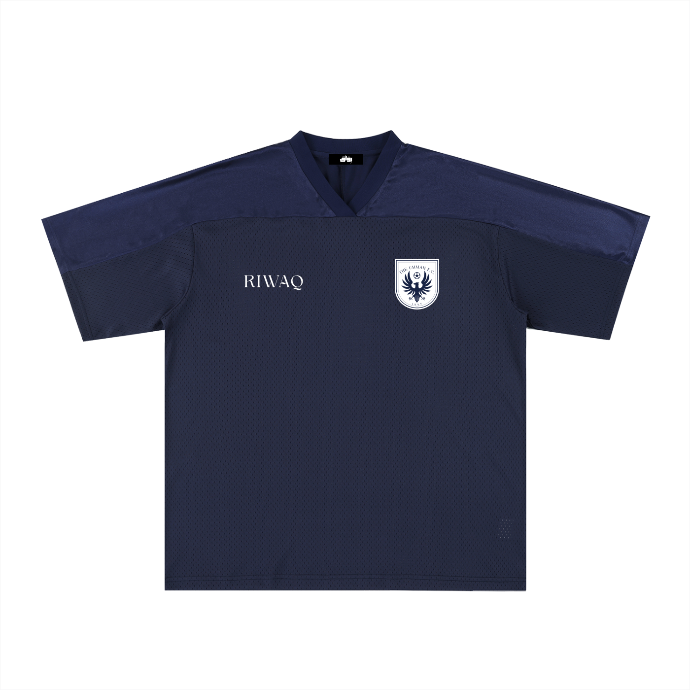 The Ummah F.C. Oversized Mesh V-Neck Soccer Jersey (Navy Blue)
