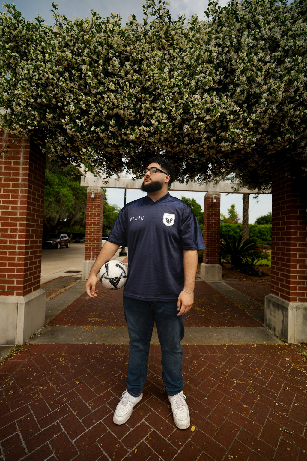 The Ummah F.C. Oversized Mesh V-Neck Soccer Jersey (Navy Blue)