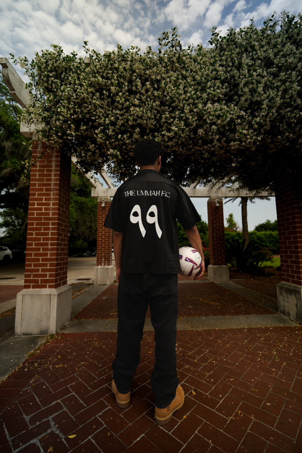 The Ummah F.C. Oversized Mesh V-Neck Soccer Jersey (Black)