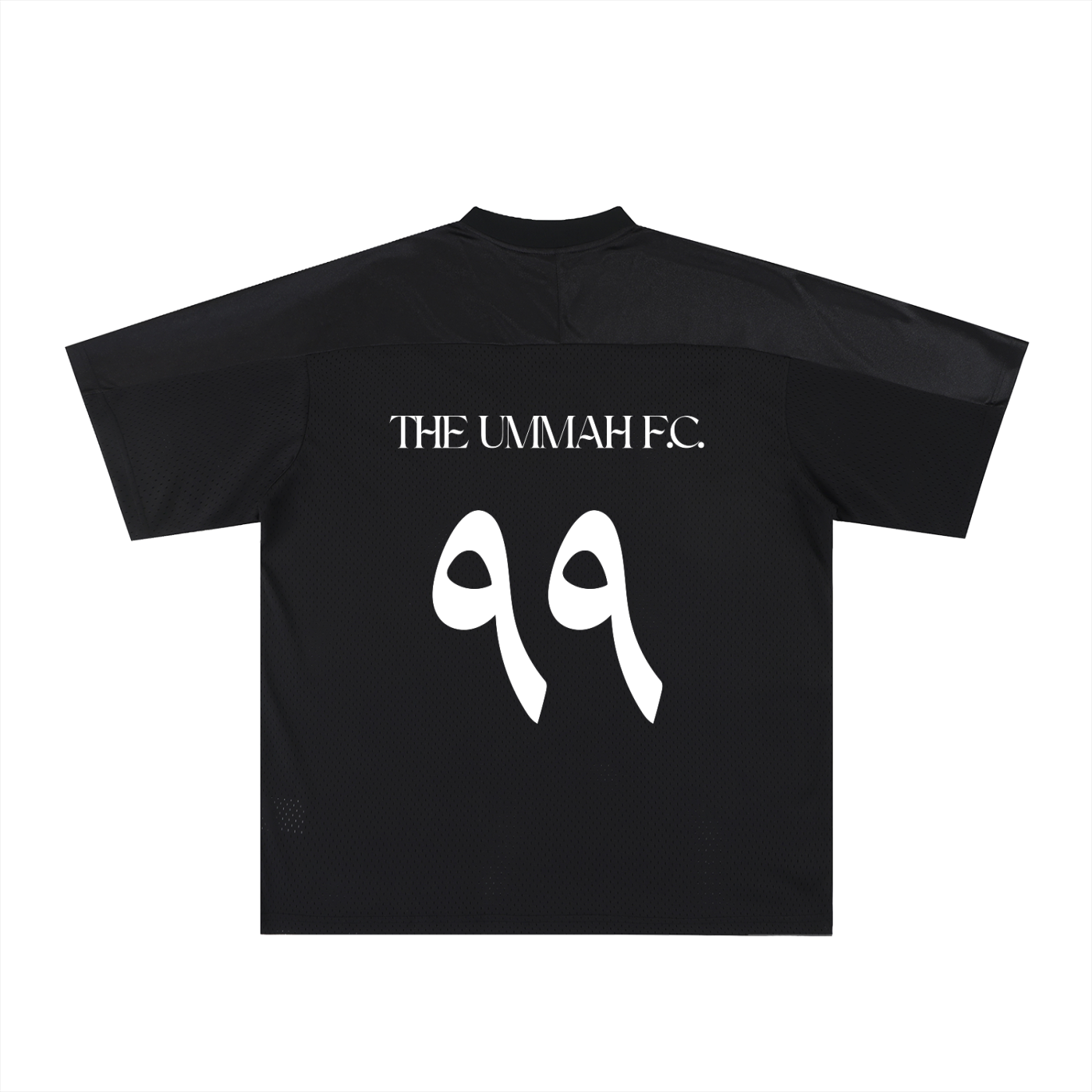 The Ummah F.C. Oversized Mesh V-Neck Soccer Jersey (Black)